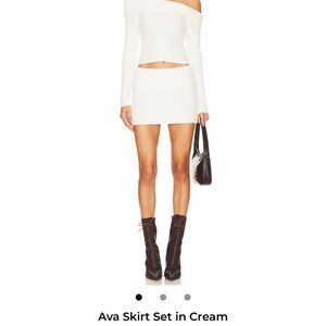 NWOT Superdown Ava Off-Shoulder Skirt Set in Cream from Revolve